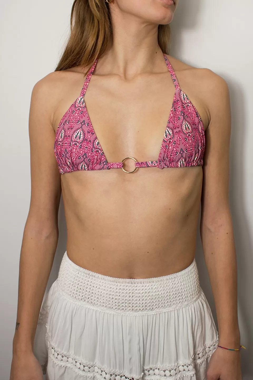 Subdued Top bikini triangolo anello